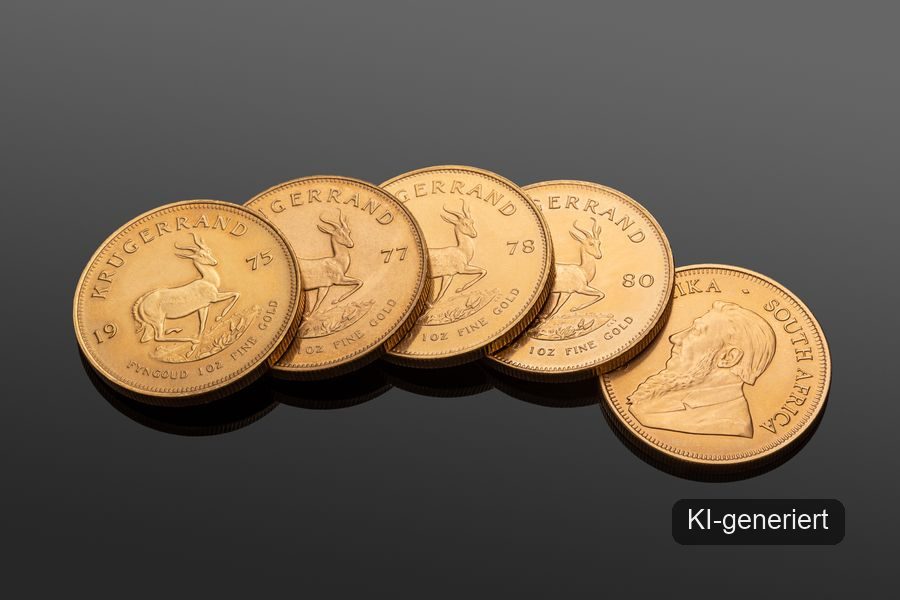 Krügerrand Goldmünzen (KI-generiertes Symbolbild)
